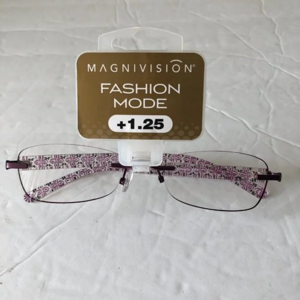 Magnivision Women's Rimless Readers Eye Glasses Daniella +1.25 Purple